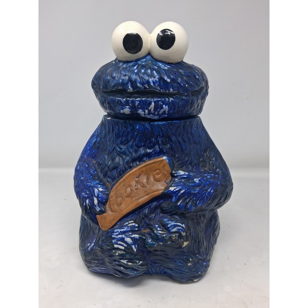 Vintage COOKIE MONSTER Cookie Jar Ceramic #970 Sesame Street 1970's Muppets